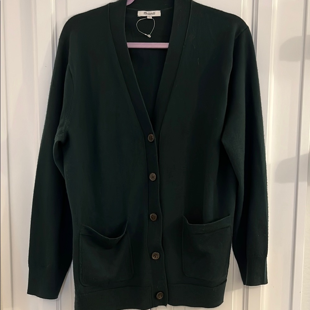 Madewell Dark Green Cardigan Sweater
